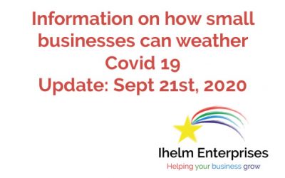 Updated Information on how small businesses and the self-employed can weather Covid 19 – September 21st, 2020