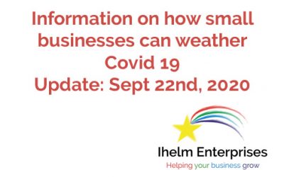 Updated Information on how small businesses and the self-employed can weather Covid 19 – September 22nd, 2020