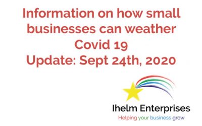 Updated Information on how small businesses and the self-employed can weather Covid 19 – September 24th, 2020