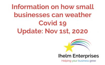 Updated Information on how small businesses and the self-employed can weather Covid 19 – November 1st, 2020